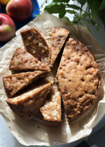 easy apple cake, sliced
