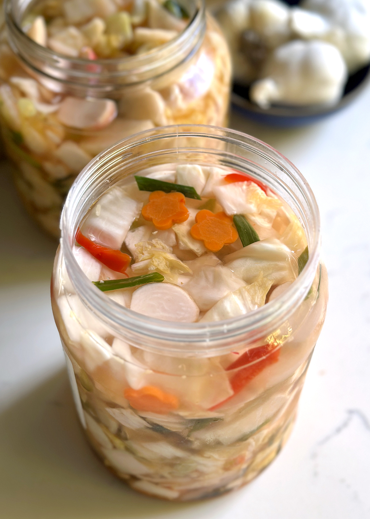 water kimchi in jar