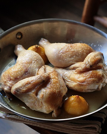 Jonathan Waxman's Roast Chicken, in pan