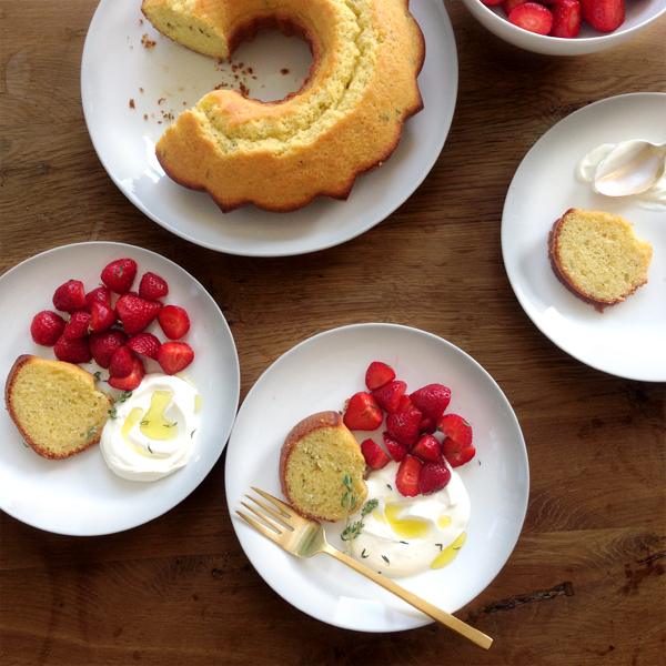 meyer lemon thyme olive oil cake