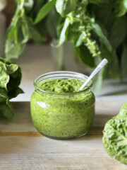 avocado green goddess in glass container
