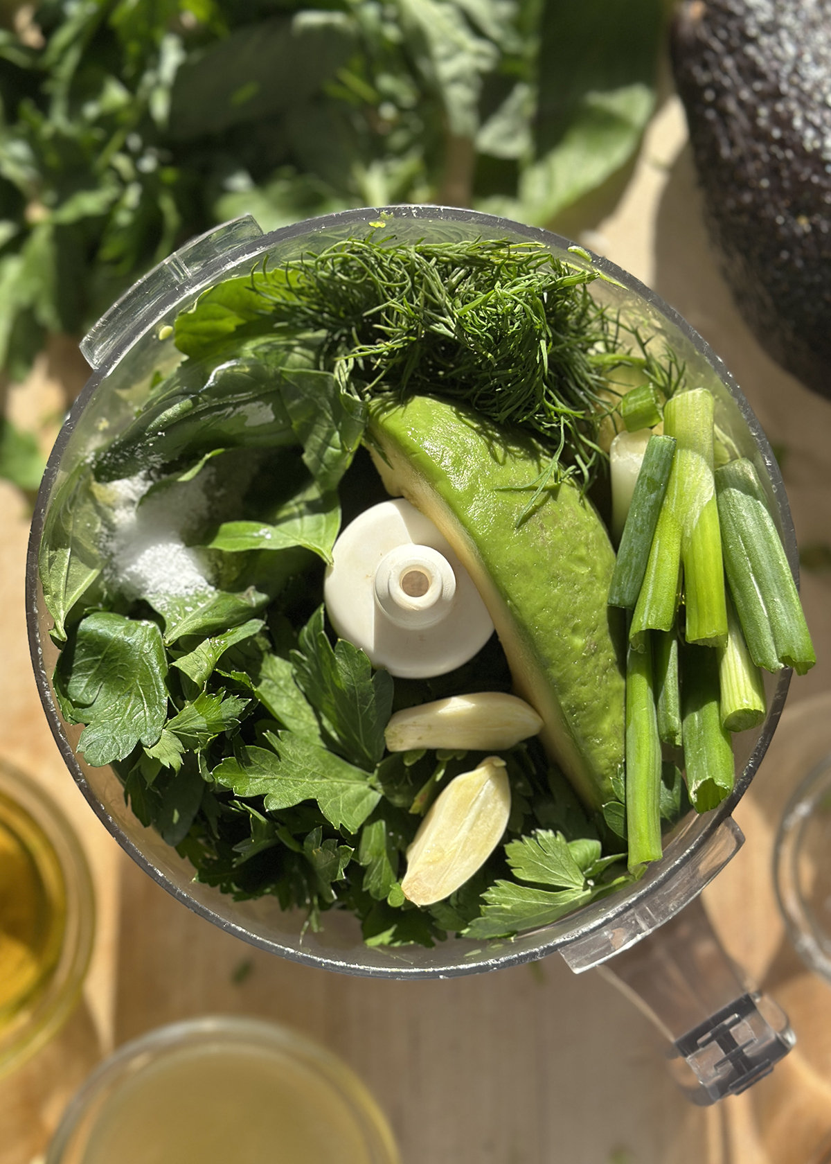 avocado green goddess in food processor