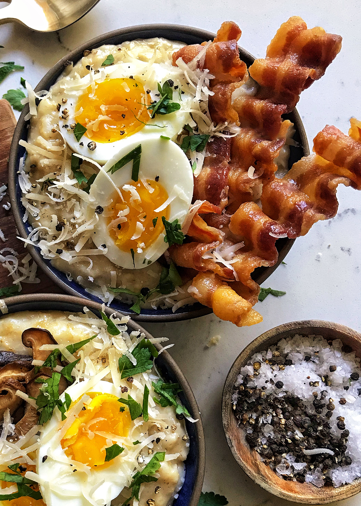 oven cooked bacon in wavy strips