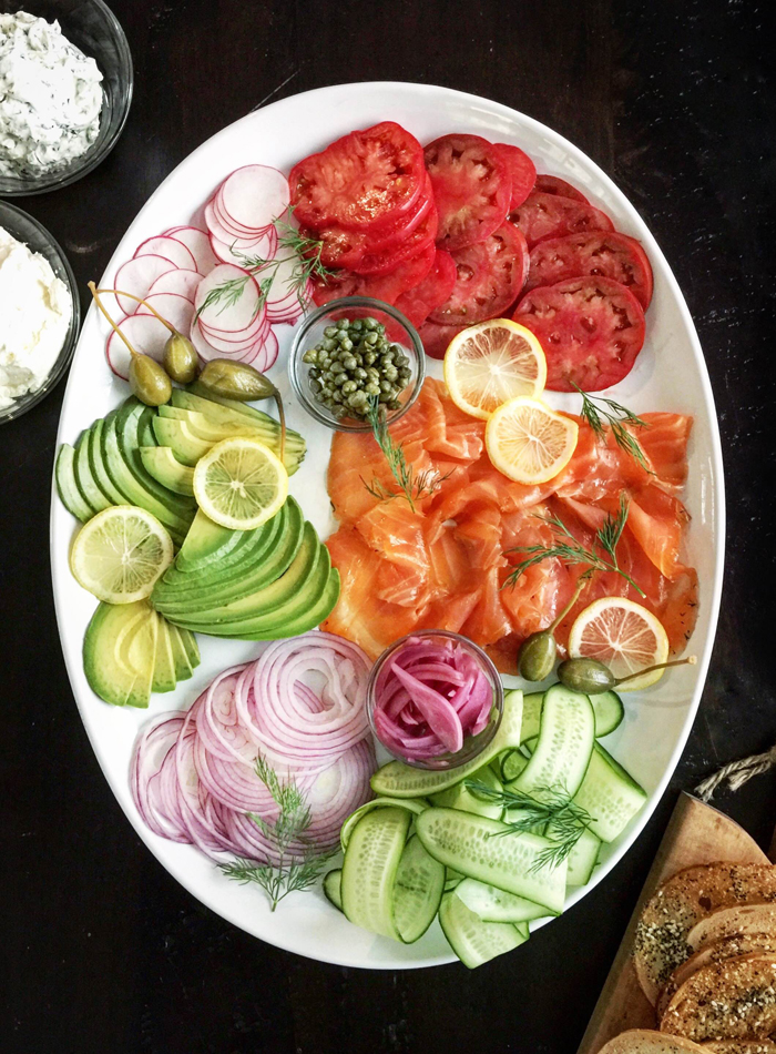 smoked salmon platter presentation