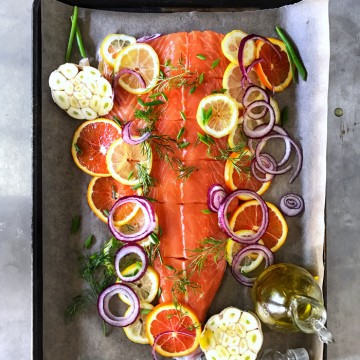 baked salmon with citrus and herbs