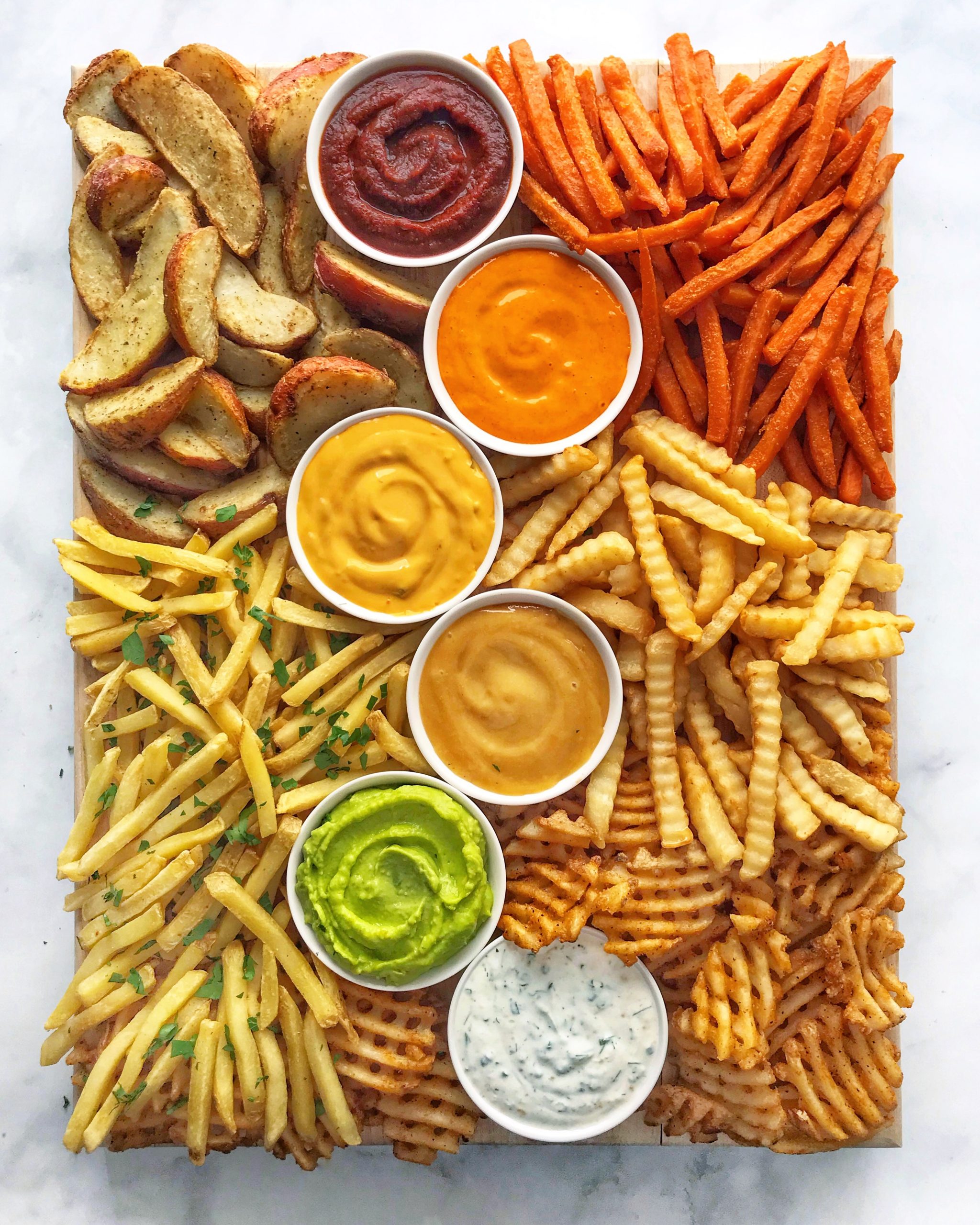 Perfect French Fries Potatoes In Red And Yellow Paper Bag