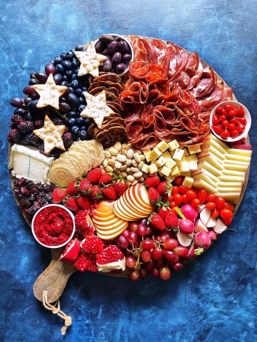 red white blue charcuterie board
