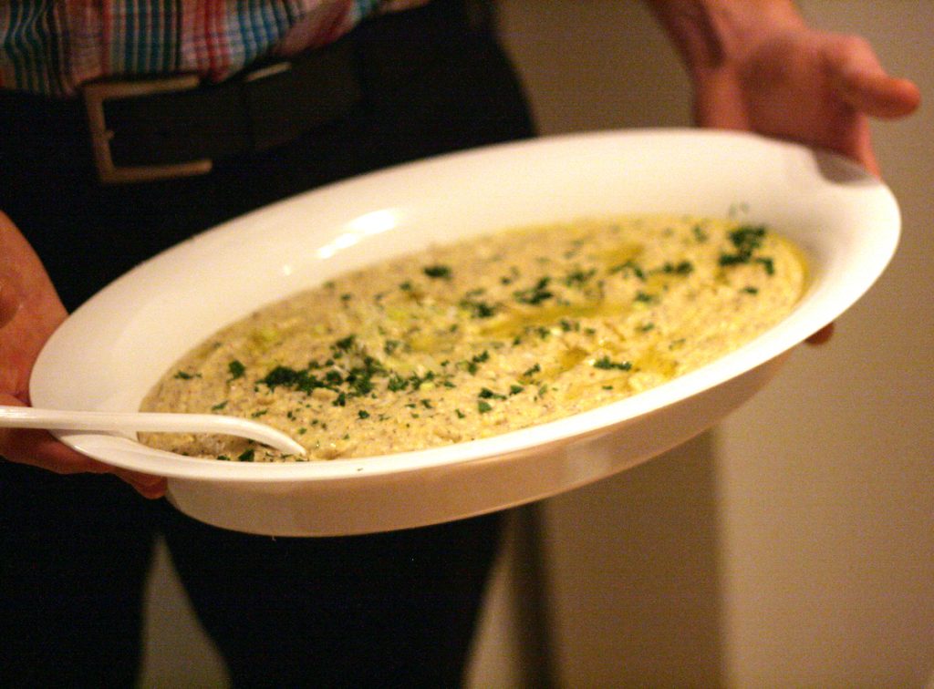 polenta with herbs for baccala
