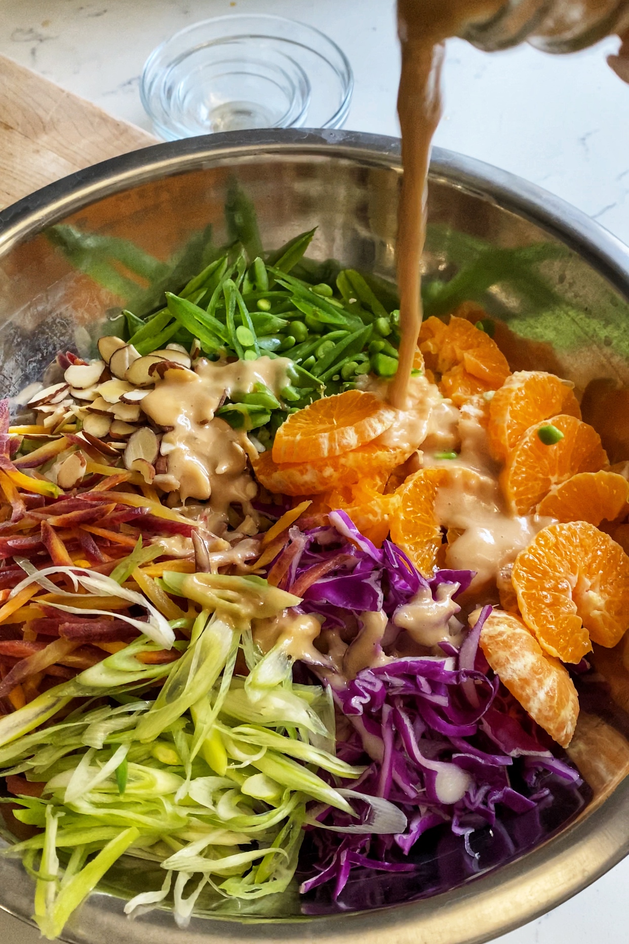 Asian Mason Jar Salad with Rice and Miso Dressing