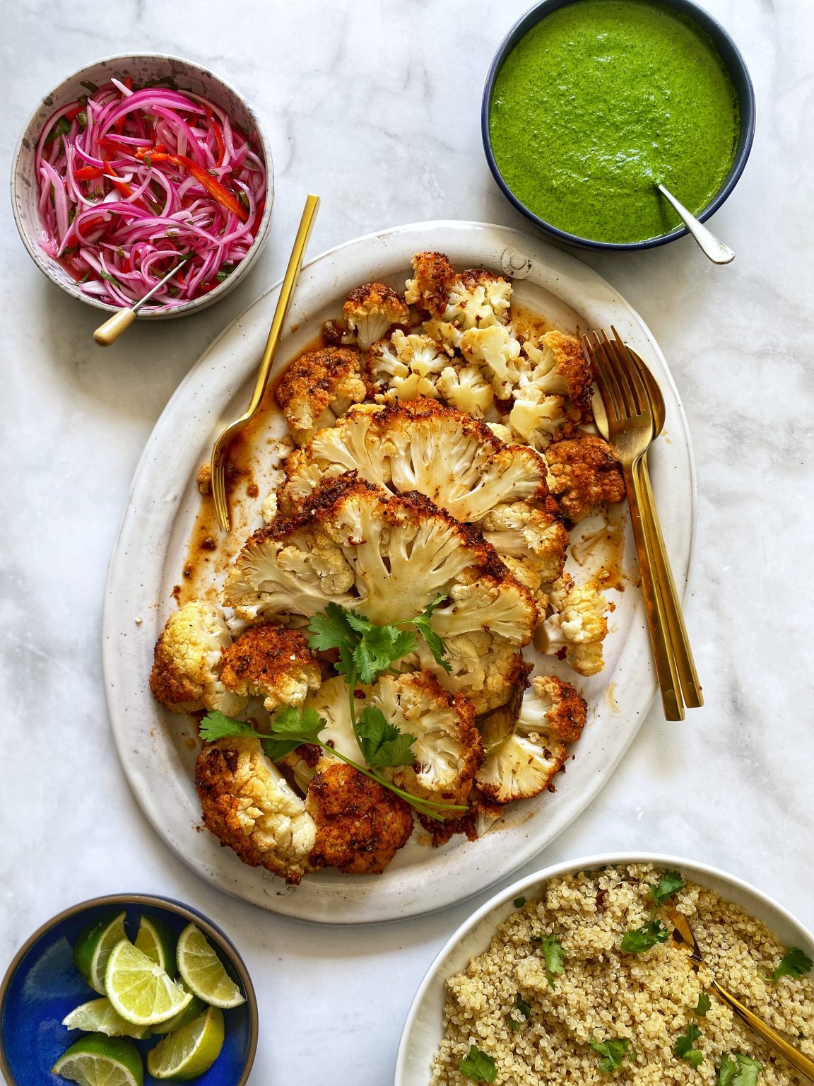 Whole Roasted Cauliflower Head, Spicy "a la Brasa" Style The
