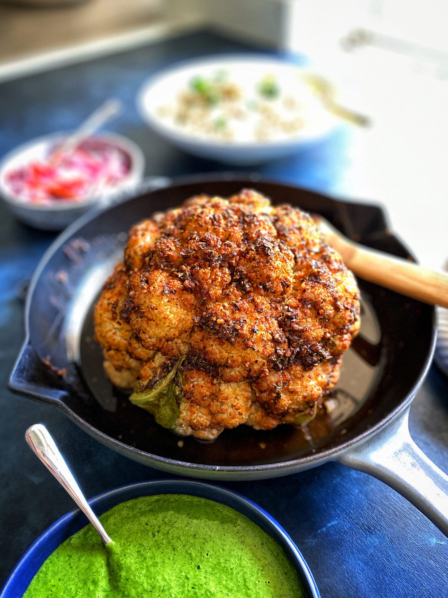 Whole Roasted Cauliflower (Ottolenghi-inspired)