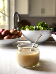 apple cider vinaigrette in glass jar