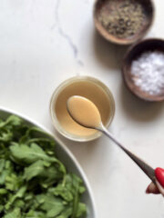 maple mustard dressing spoonful