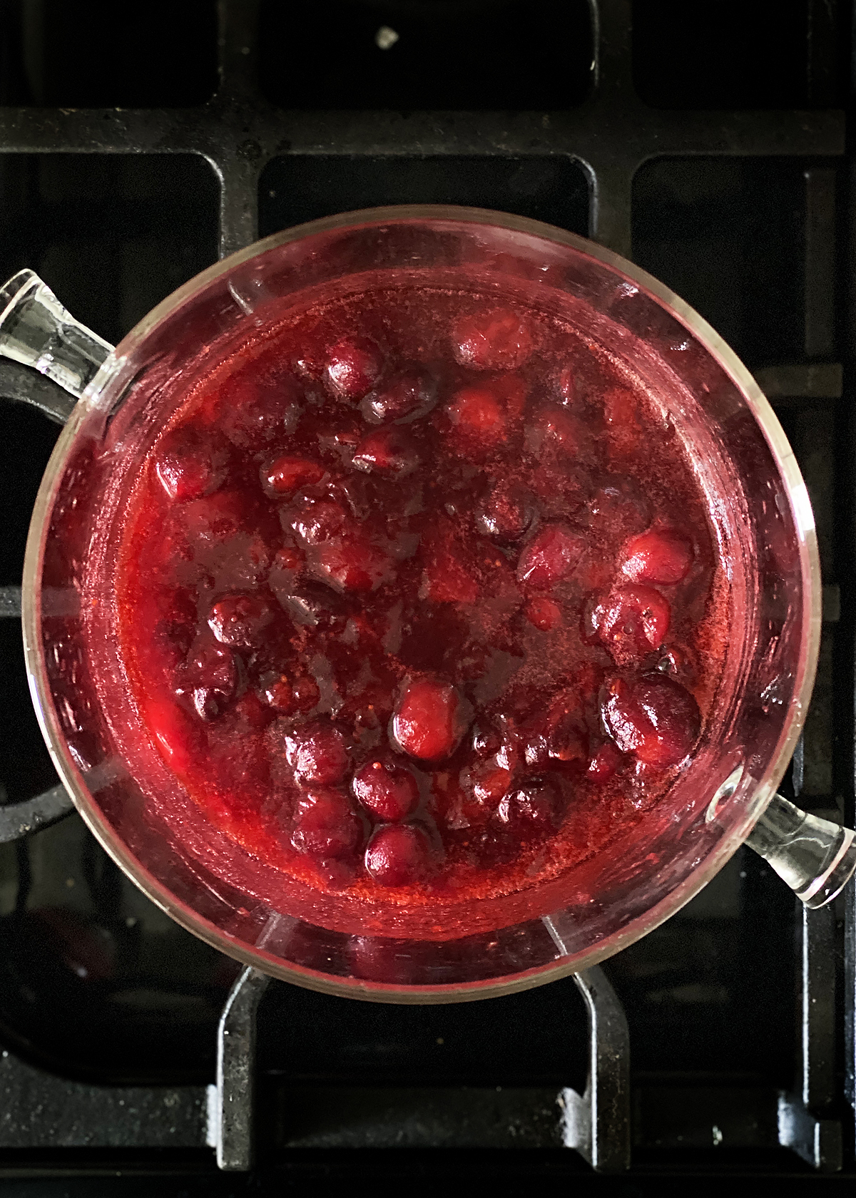 classic homemade cranberry sauce in pot