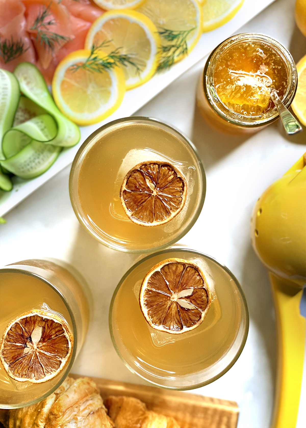 dried orange garnish on cocktail