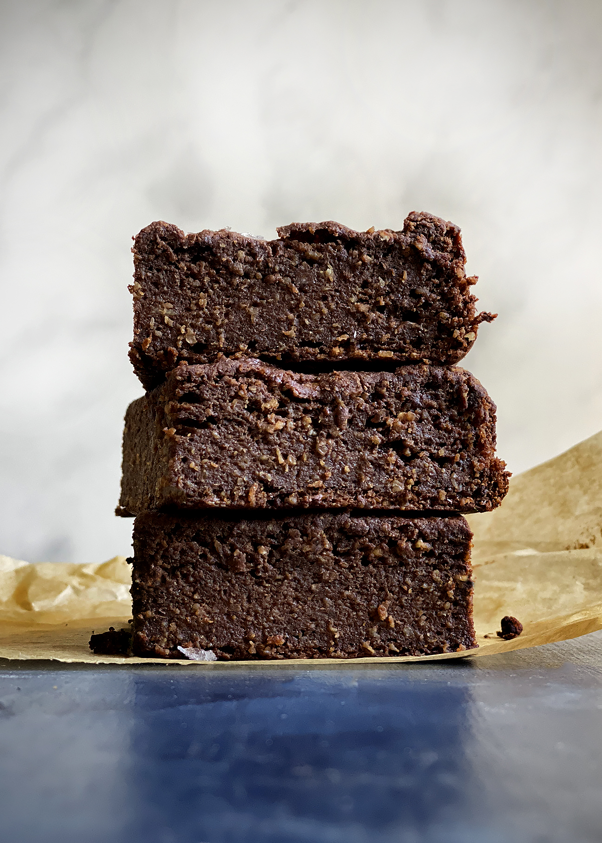 brownie baked oatmeal, brownies stacked