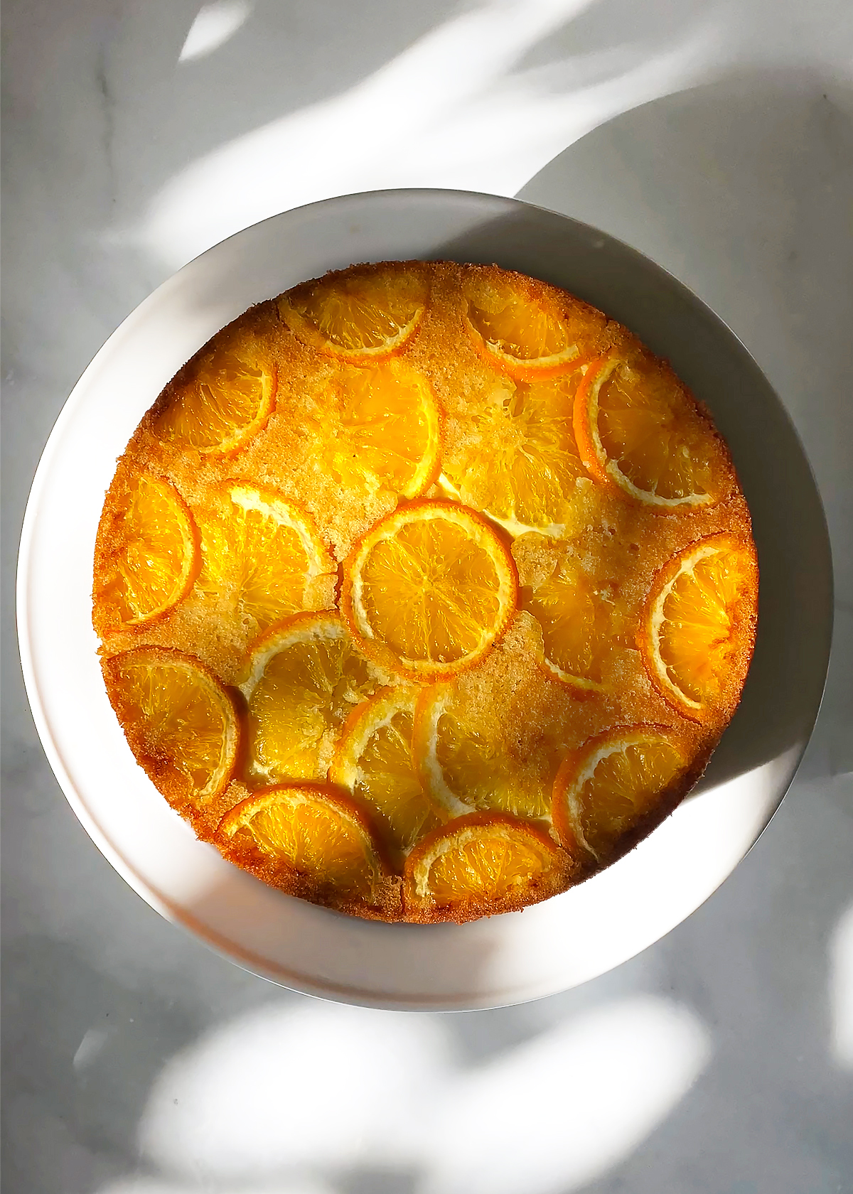 upside-down orange olive oil cake