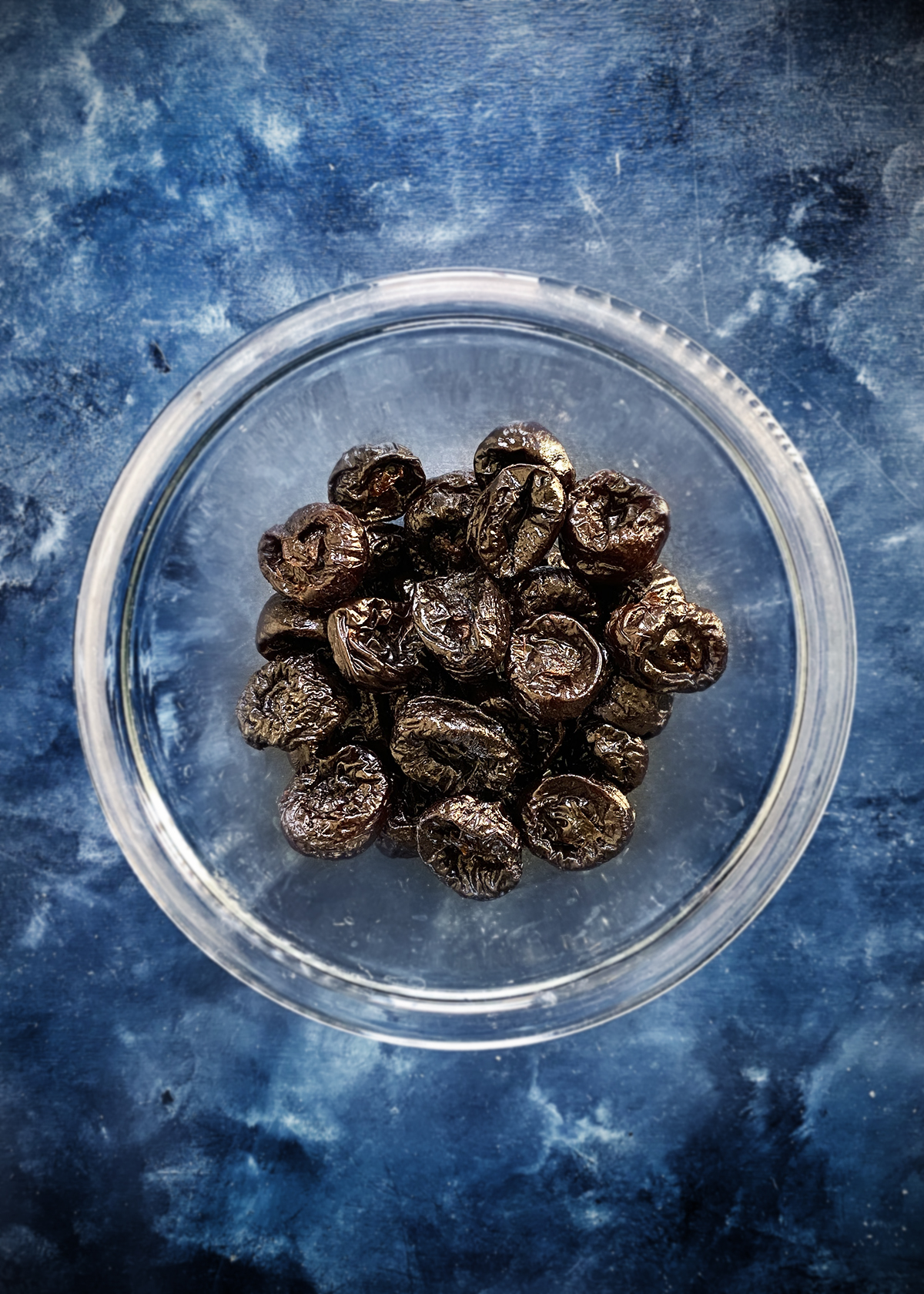 prunes in glass bowl