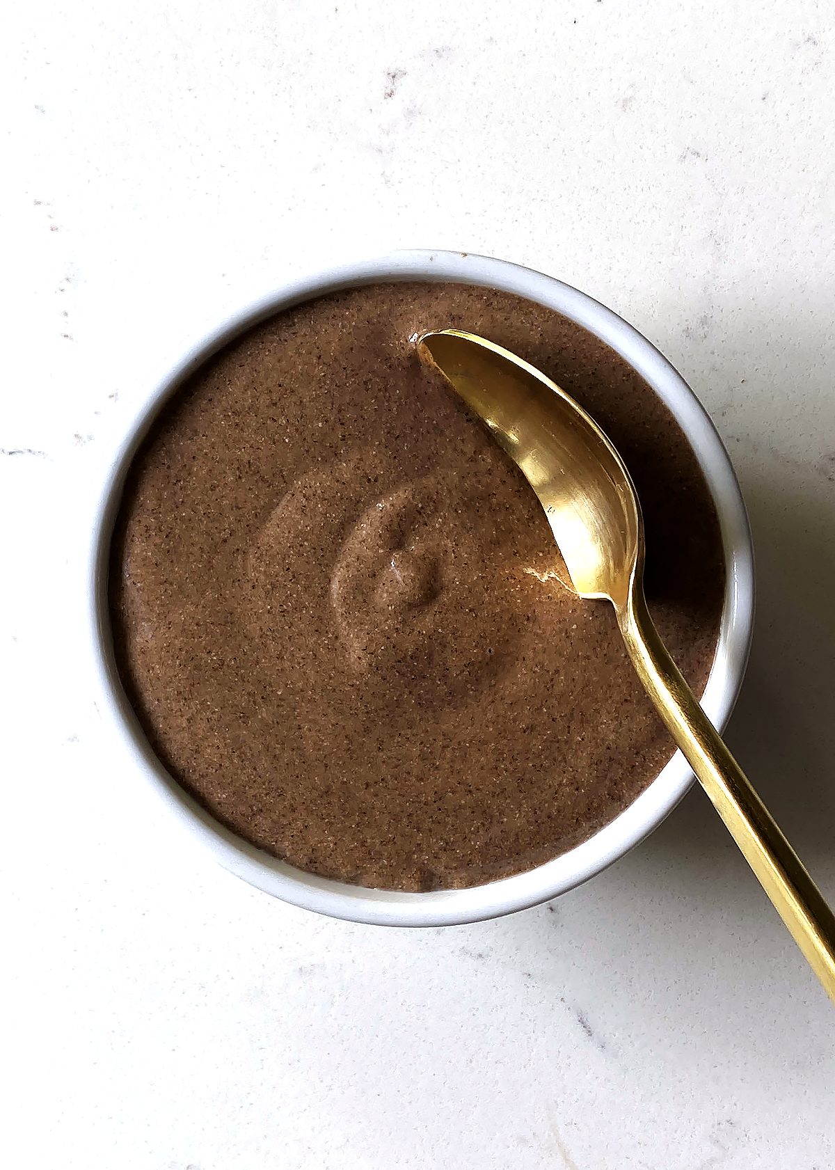 chocolate chia pudding, blended