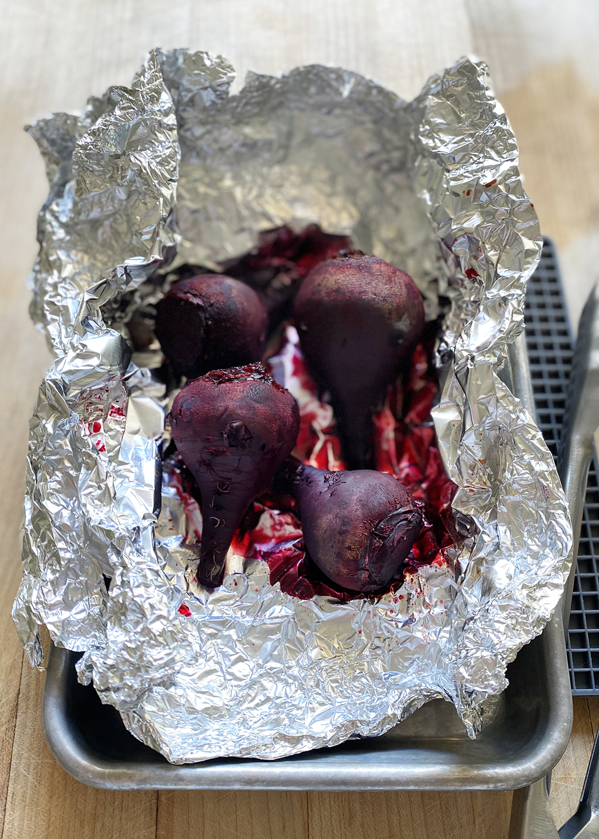 roasted beets in foil