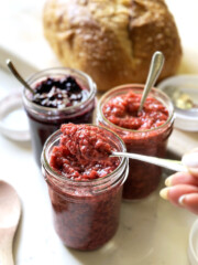 berry chia jams in jars