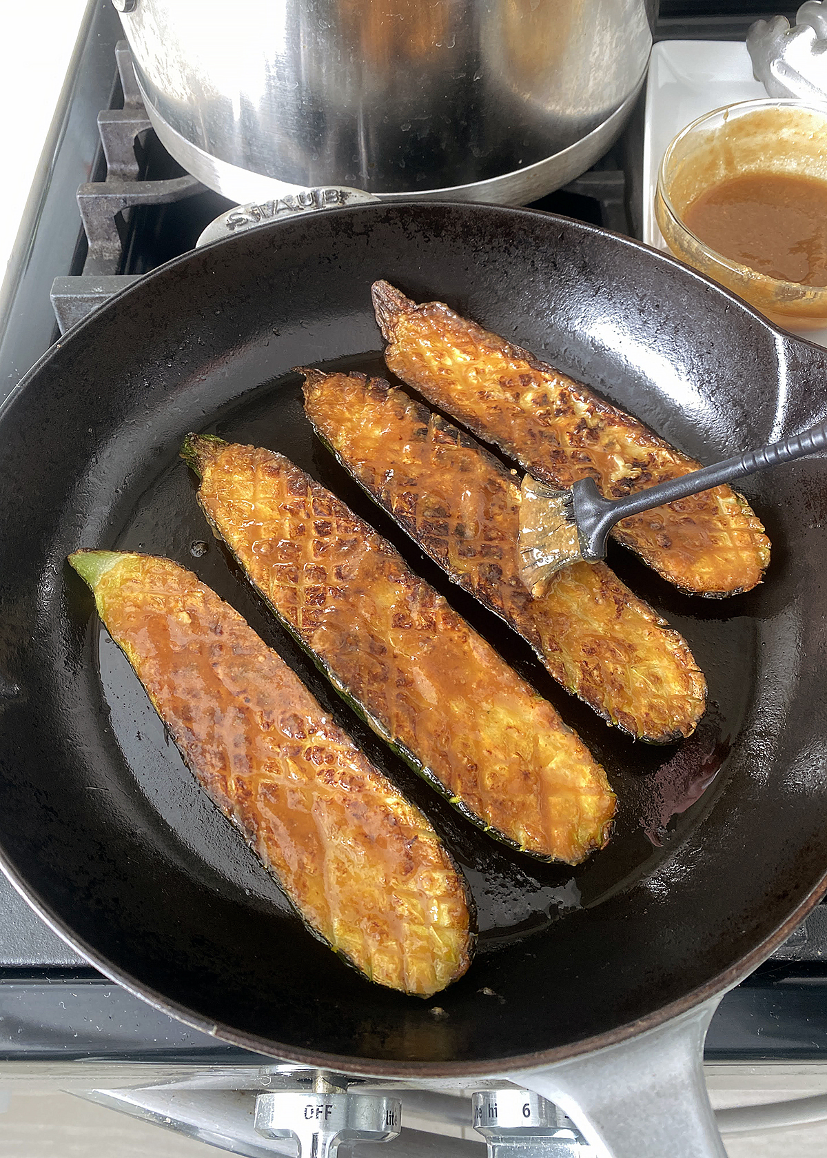 Japanese Breakfast Skillet with Warm Tomato, Ginger and Miso Sauce