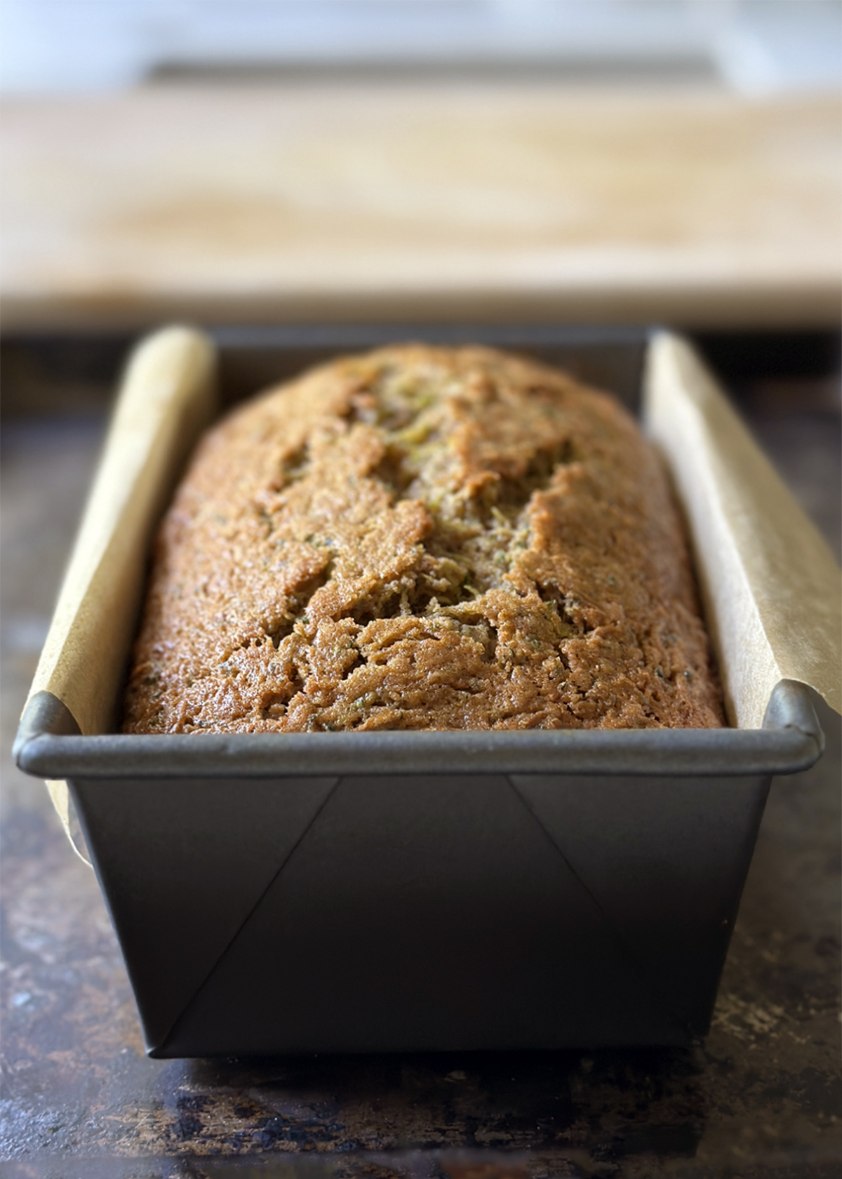 zucchini bread in loaf pan