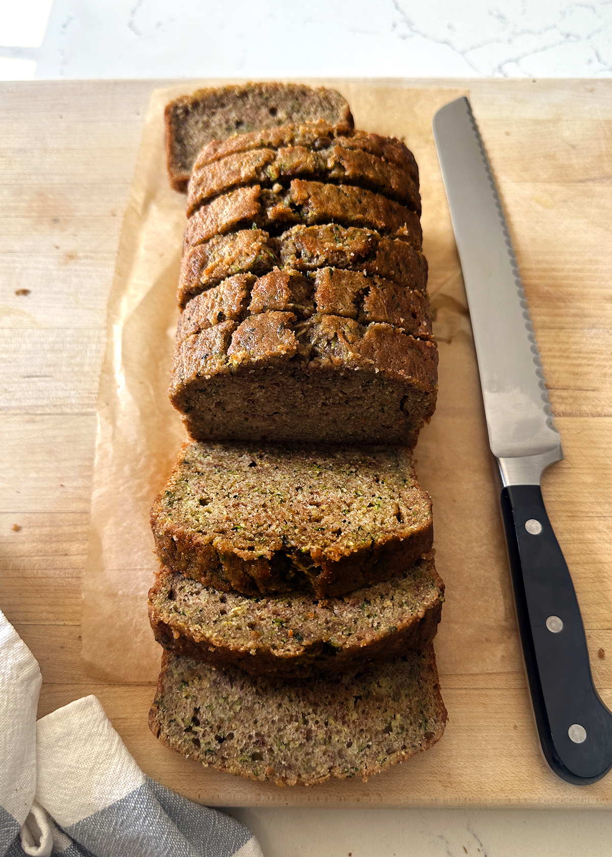 zucchini bread sliced