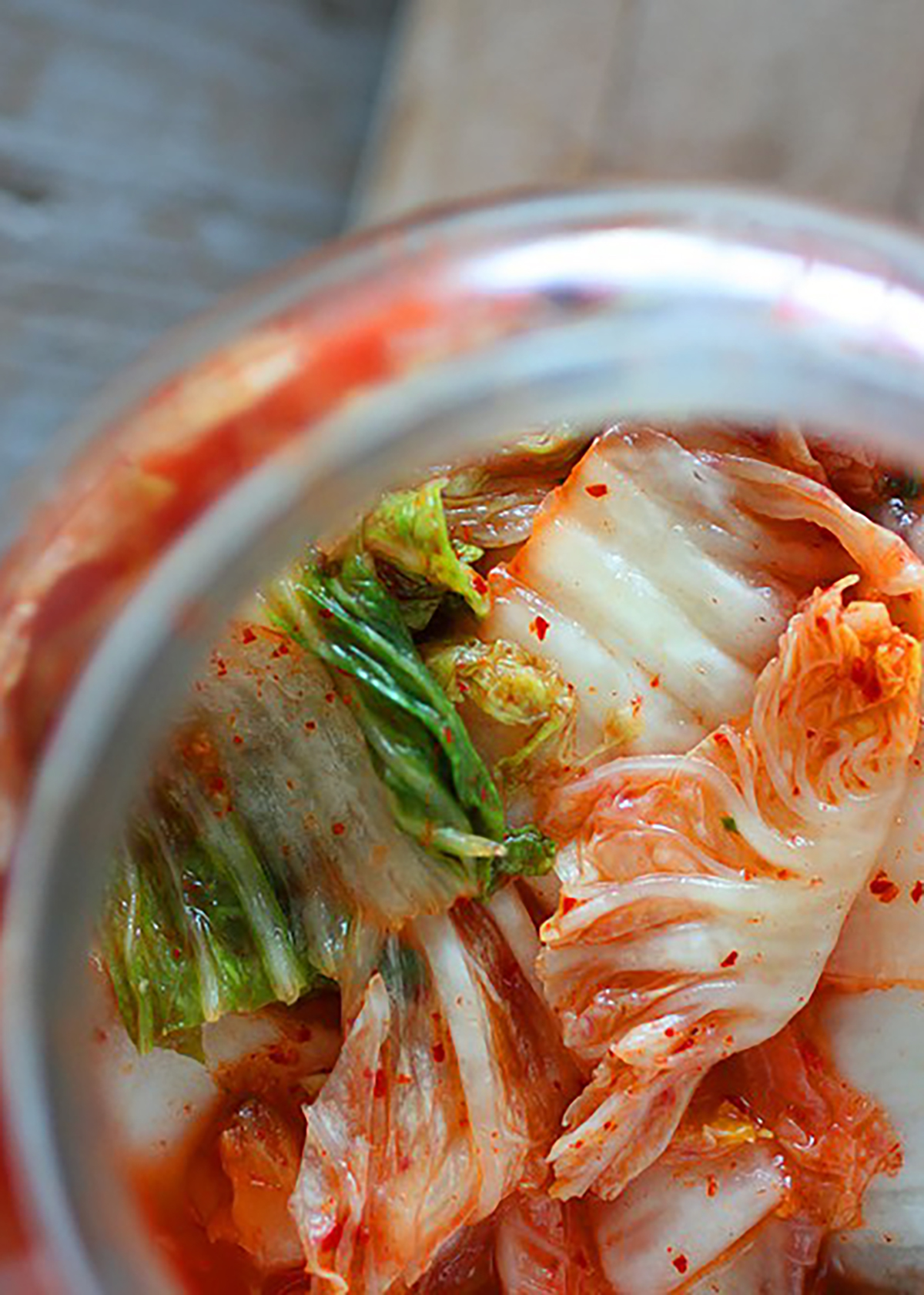 korean cabbage kimchi in jar