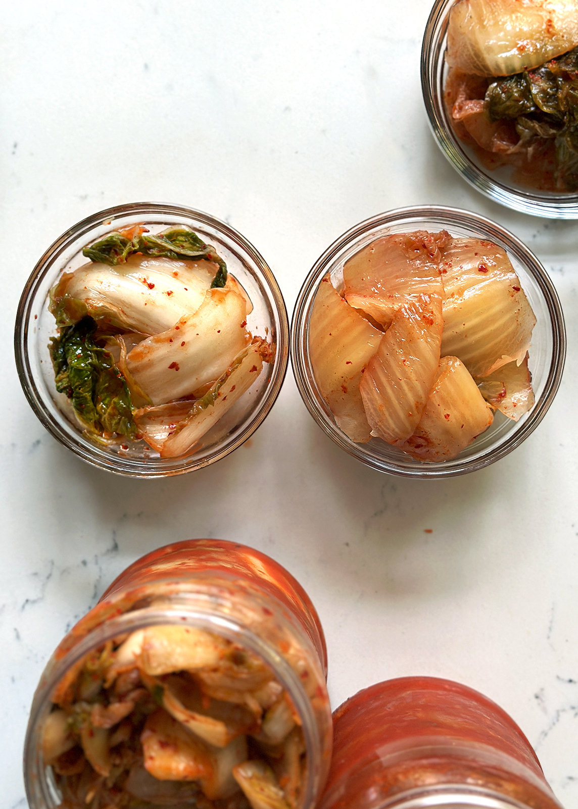 napa cabbage kimchi, fresh vs ripe fermented