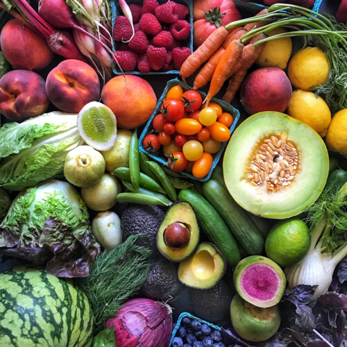 fruits vegetables in season in july, farmers market haul