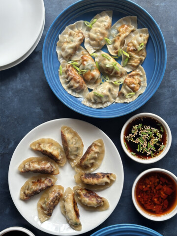 vegetarian mandu boiled and pan-fried