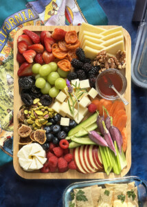 healthy road trip snacks: charcuterie board