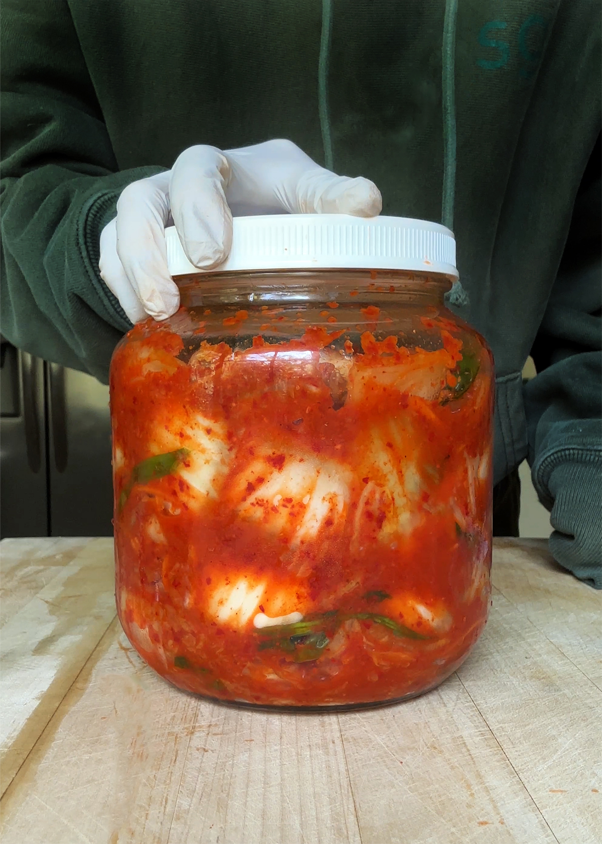 kimchi in jar