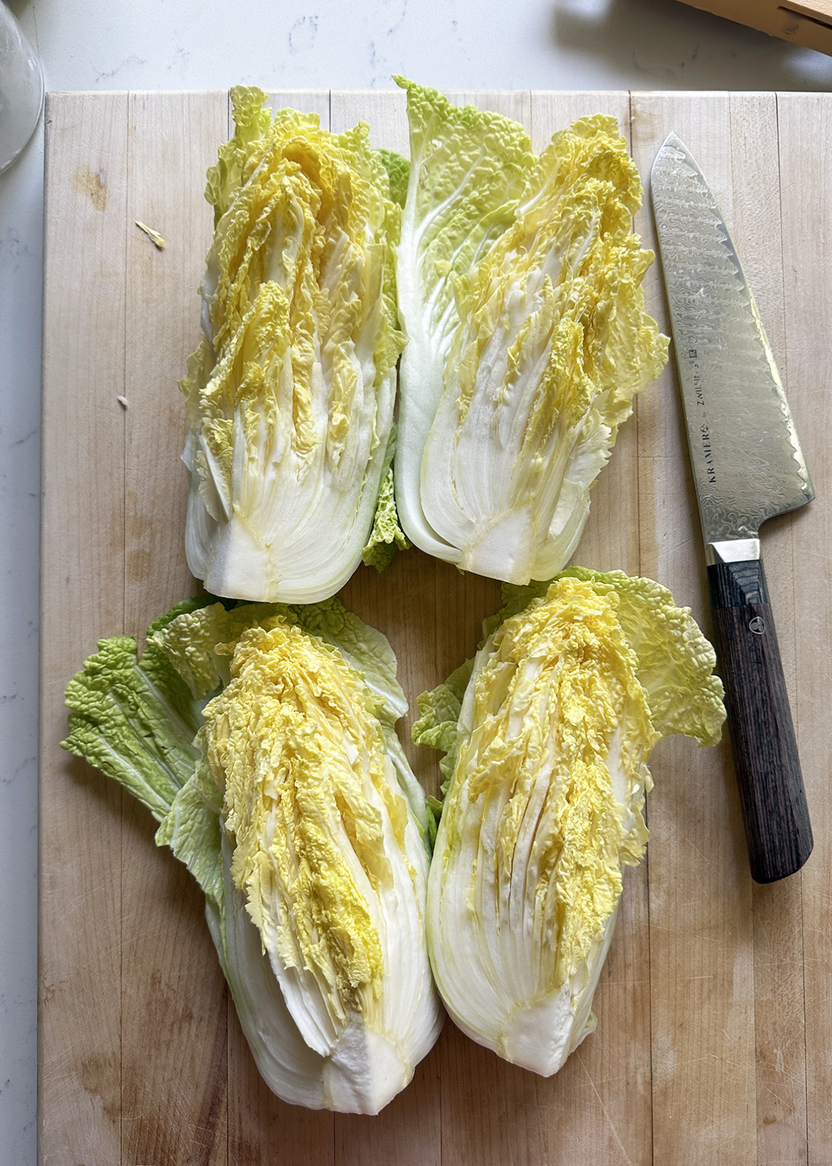 napa cabbage in quarters