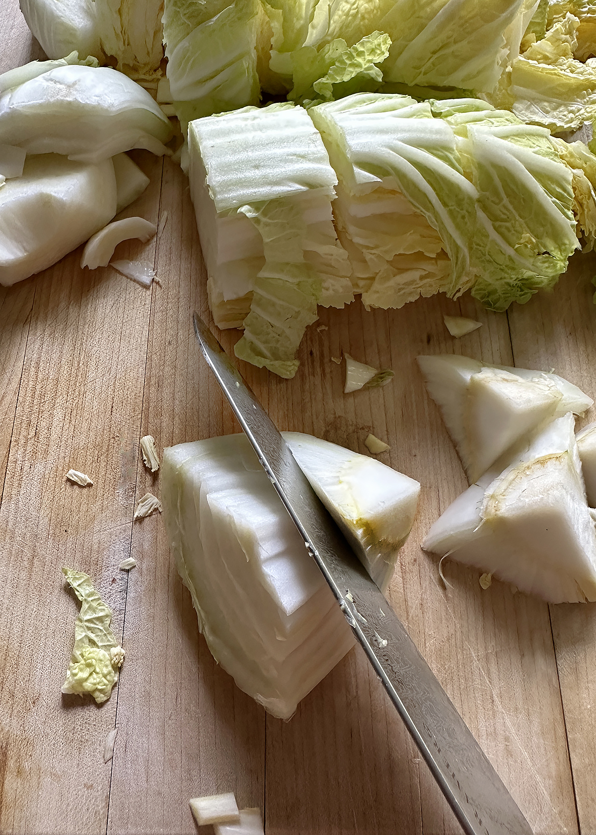 removing core from napa cabbage