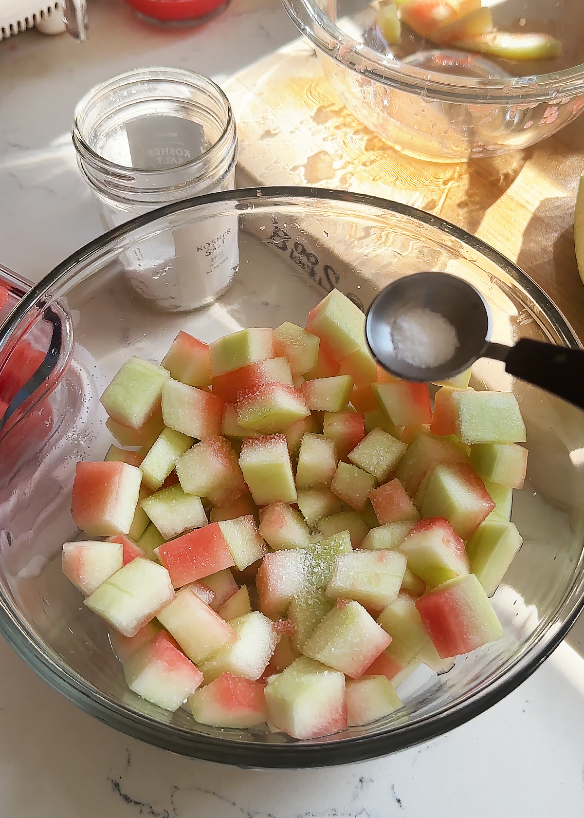 salting watermelon rinds