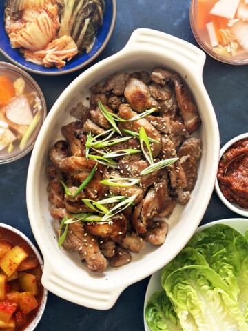 chicken bulgogi on serving platter