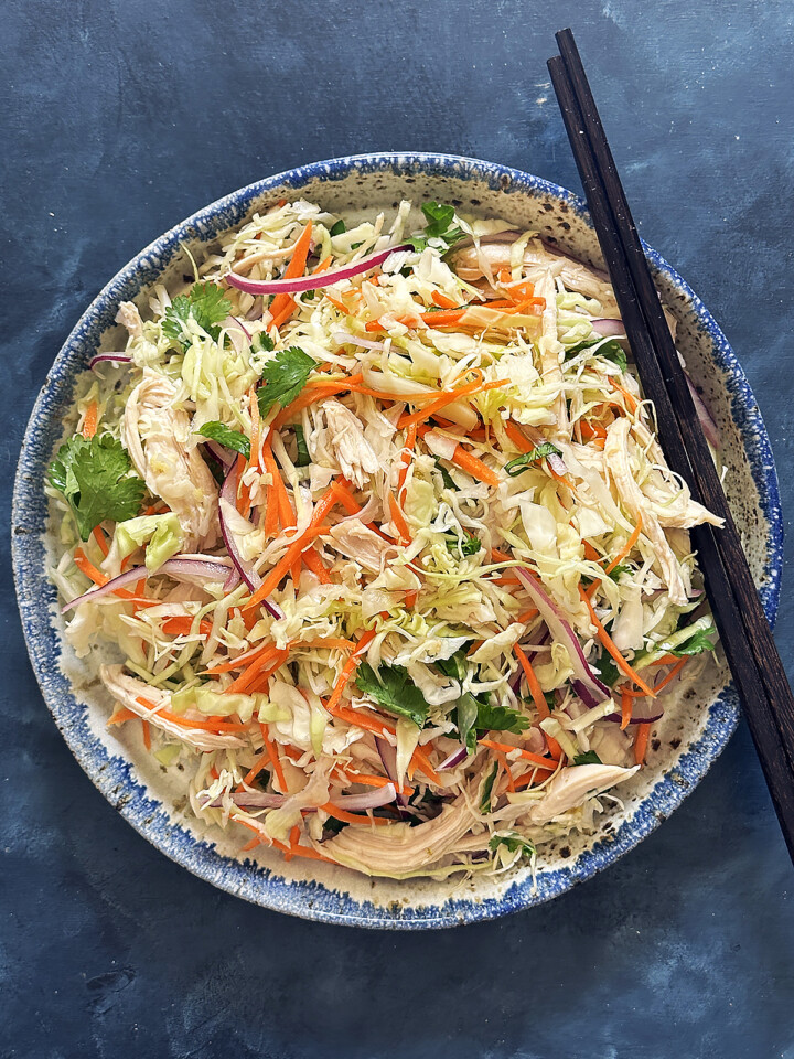 chicken cabbage salad with fish sauce vinaigrette
