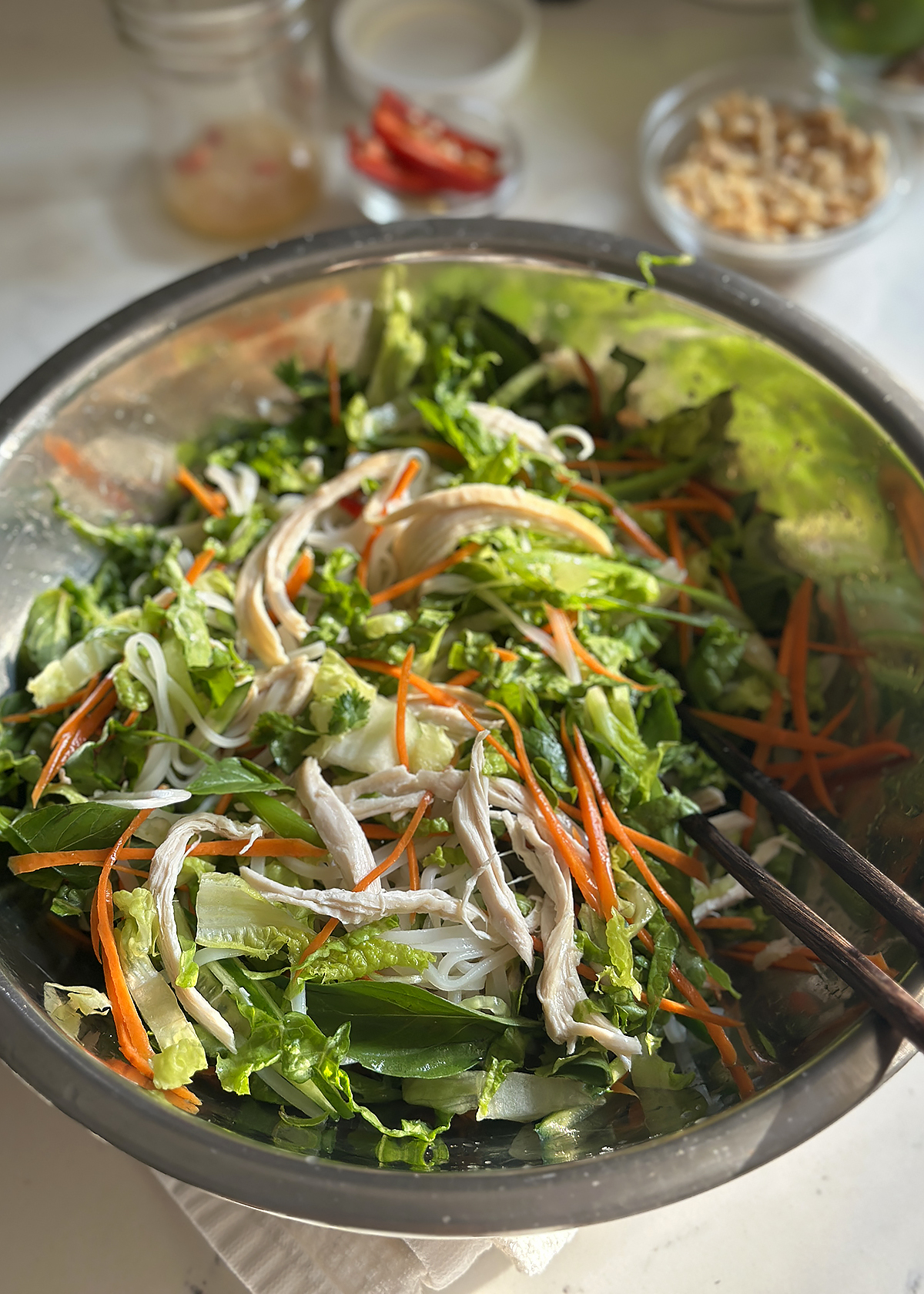 vietnamese rice noodle salad, mixed