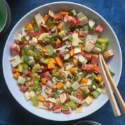 fall fruit salad in serving bowl