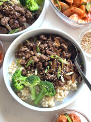 korean beef bowl with broccoli