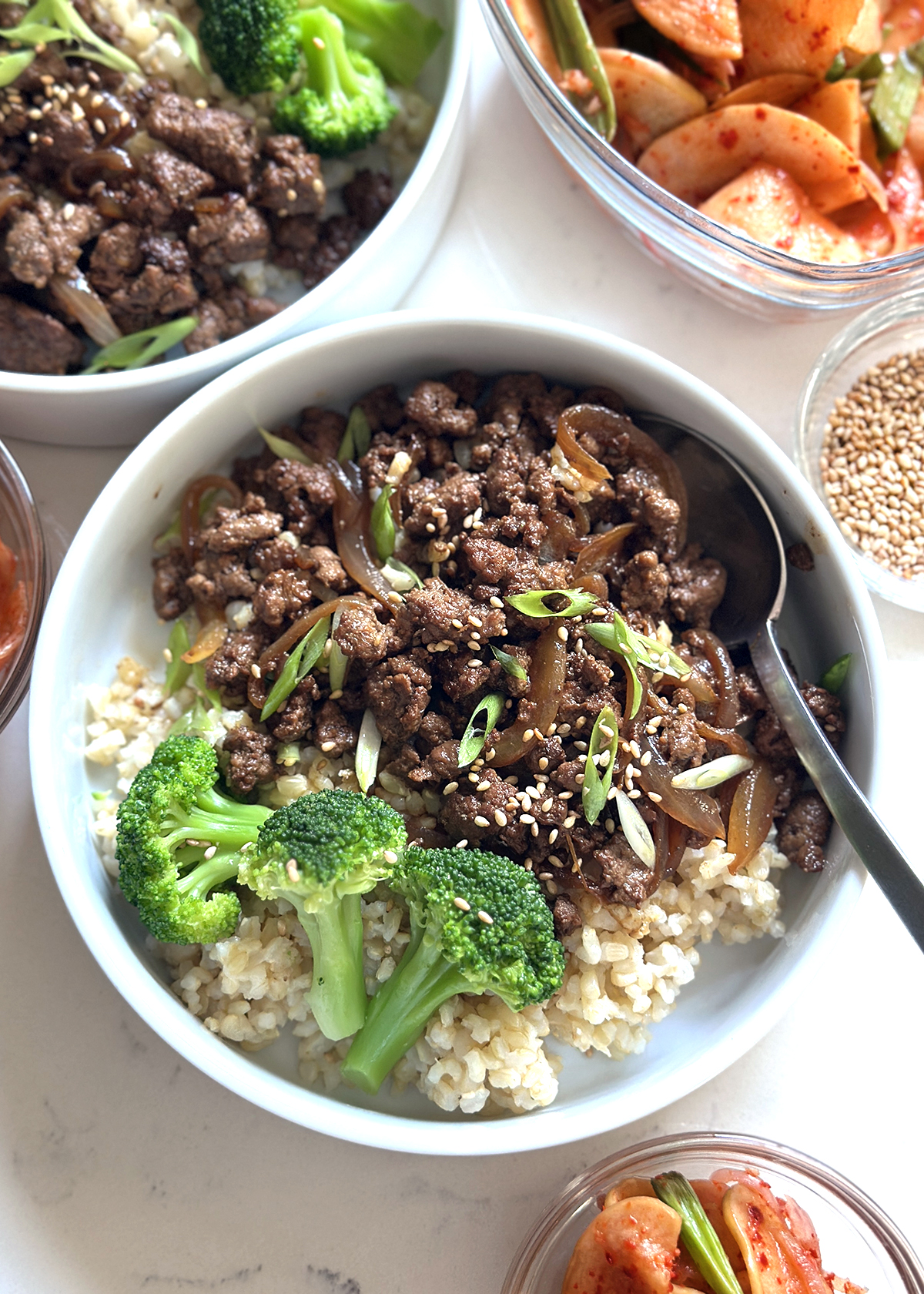 korean beef bowl with broccoli