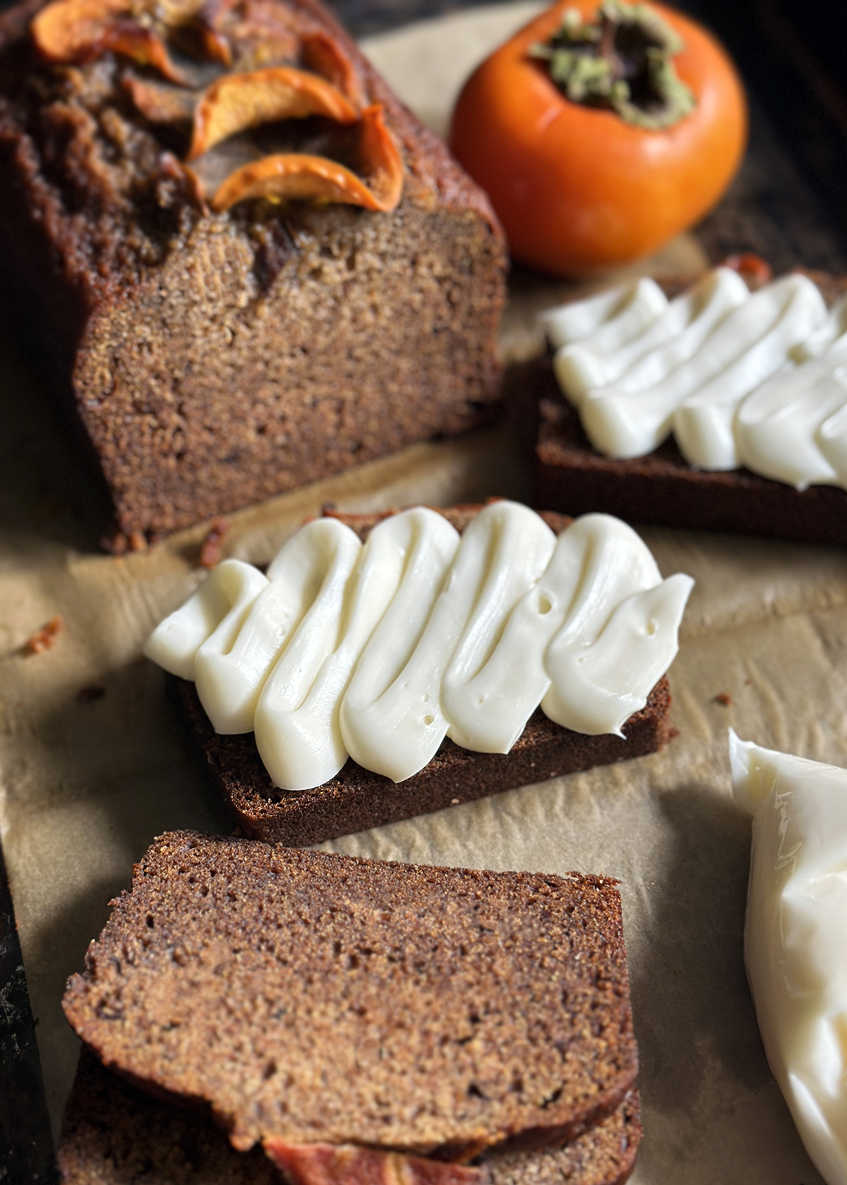 persimmon with cream cheese frosting