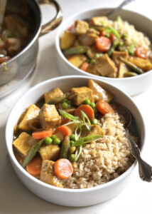 turkey curry rice in bowl