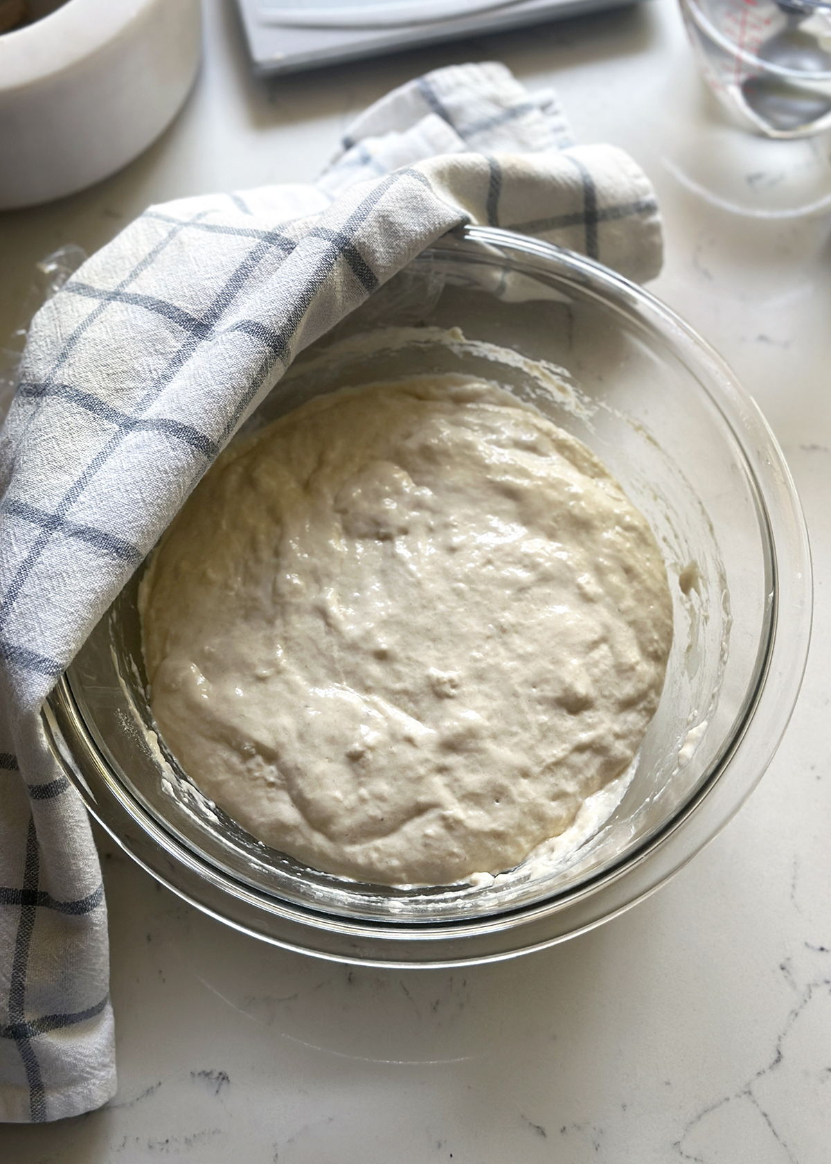 focaccia dough after first rest