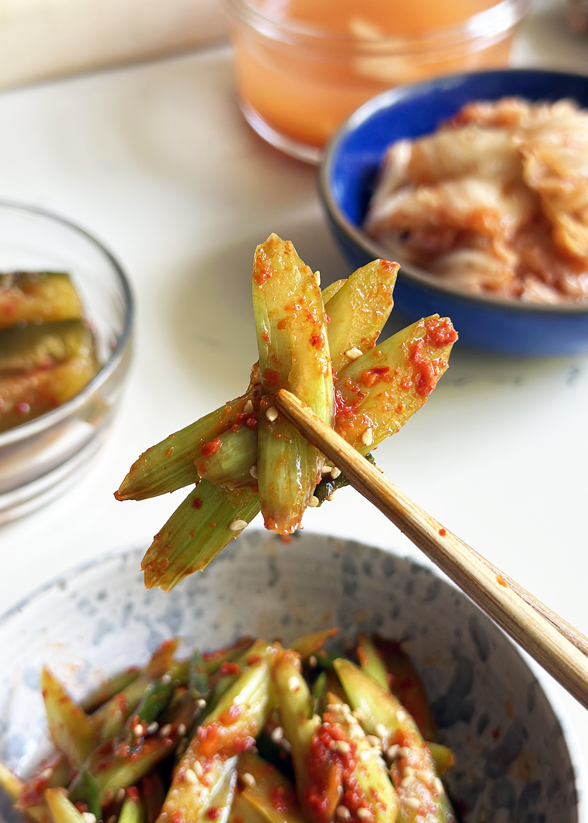celery kimchi bite