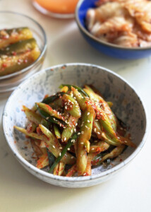 celery kimchi in bowl