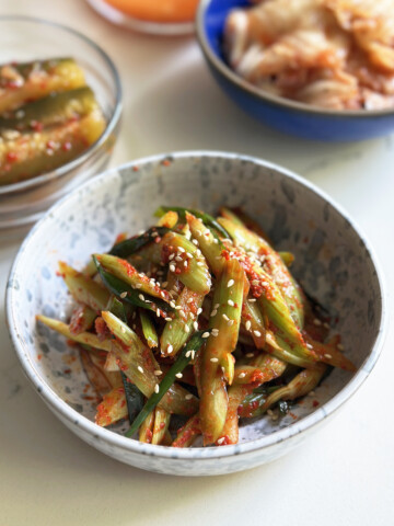 celery kimchi in bowl
