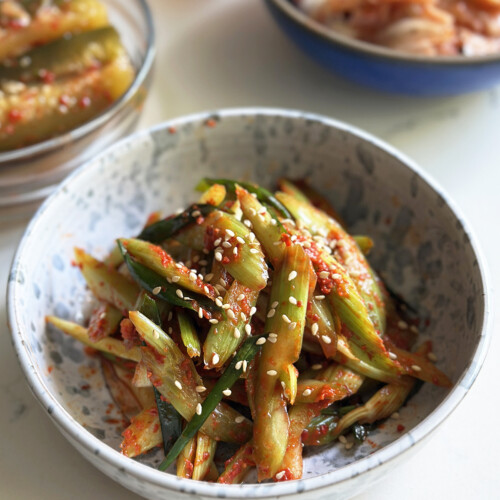 celery kimchi in bowl